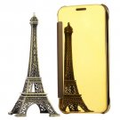 For Galaxy S7 Gold Electroplating Mirror Horizontal Flip Leather Case