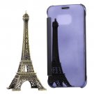 For Galaxy S7 Purple Electroplating Mirror Horizontal Flip Leather Case