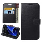 For Galaxy S7 Black Crazy Horse Leather Case with Holder, Wallet & Card Slots