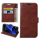 For Galaxy S7 Brown Crazy Horse Leather Case with Holder, Wallet & Card Slots