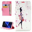 For Galaxy S7 Lady Diamond Leather Case with Holder, Wallet & Card Slots