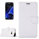 For Galaxy S7 White Cross Leather Case with Holder, Wallet & Card Slots