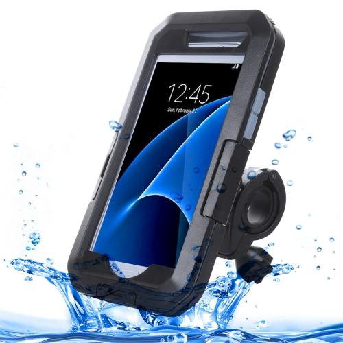For Galaxy S7 IPX8 Plastic + Silicone Waterproof Protective Case with Bike Holder