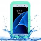 For Galaxy S7 IPX8 Green Transparent Waterproof Protective Case with Lanyard