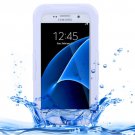 For Galaxy S7 IPX8 White Transparent Waterproof Protective Case with Lanyard