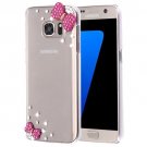 For Galaxy S7 Diamond Encrusted Pearl Bowknot Pattern Plastic Case