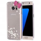 For Galaxy S7 Diamond Encrusted Pearl Love Pattern Plastic Case