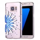 For Galaxy S7 Diamond Encrusted Flower Pattern PC Case Back Cover