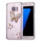 For Galaxy S7 Diamond Encrusted Butterflies Pattern PC Case Back Cover