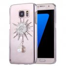 For Galaxy S7 Diamond Encrusted Sunflower Pattern PC Case Back Cover