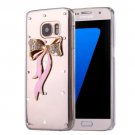 For Galaxy S7 Diamond Encrusted Bowknot Pattern PC Case Back Cover