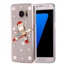 For Galaxy S7 Diamond Encrusted Christmas Pattern PC Case Back Cover