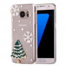 For Galaxy S7 Diamond Encrusted Christmas Pattern PC Case Back Cover