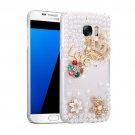 For Galaxy S7 Fevelove Diamond Incrusted Crown Pattern PC Case Back Cover