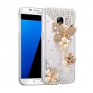 For Galaxy S7 Fevelove Diamond Incrusted Butterfly Pattern PC Case Back Cover