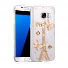 For Galaxy S7 Fevelove Diamond Incrusted Tower Pattern PC Case Back Cover