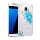 For Galaxy S7 Fevelove Diamond Incrusted Butterfly Pattern PC Case Back Cover