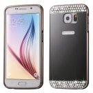 For Galaxy S7 Black Electroplating Back Shell Cover + Metal Bumper Frame