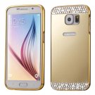 For Galaxy S7 Gold Electroplating Back Shell Cover + Metal Bumper Frame