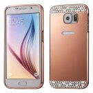 For Galaxy S7 Rose Gold Electroplating Back Shell Cover + Metal Bumper Frame