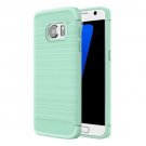 For Galaxy S7 Green Brushed Fiber TPU Rugged Armor Protective Case