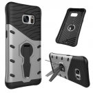 For Galaxy S7 Silver Rotating Spin Tough Armor TPU+PC Case with Holder