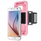 For Galaxy S7 Pink Sport Armband with Detachable Premium Silicone Case
