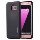 For Galaxy S7 Black Motomo Brushed Texture Metal + TPU Protective Case