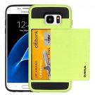 For Galaxy S7 Green Verus Slide Style TPU + PC Case with Card Slot