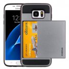 For Galaxy S7 Grey Verus Slide Style TPU + PC Case with Card Slot