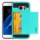 For Galaxy S7 Blue Verus Slide Style TPU + PC Case with Card Slot