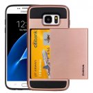For Galaxy S7 Rose Gold Verus Slide Style TPU + PC Case with Card Slot