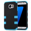 For Galaxy S7 Blue Shock-resistant Silicone + PC Protective Case