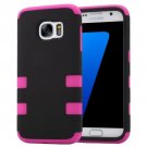 For Galaxy S7 Magenta Shock-resistant Silicone + PC Protective Case