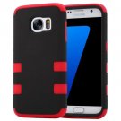 For Galaxy S7 Red Shock-resistant Silicone + PC Protective Case