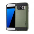 For Galaxy S7 Army Green Verus Brushed Texture PC + TPU Protective Case