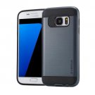 For Galaxy S7 Dark Blue Verus Brushed Texture PC + TPU Protective Case