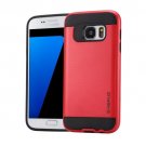 For Galaxy S7 Red Verus Brushed Texture PC + TPU Protective Case
