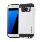 For Galaxy S7 White Verus Brushed Texture PC + TPU Protective Case