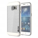 For Galaxy S7 White Slicoo Separable Brushed TPU + Electroplating PC Case