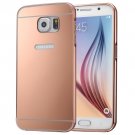 For Galaxy S7 Rose Gold Electroplating Back Shell Cover + Metal Bumper Frame