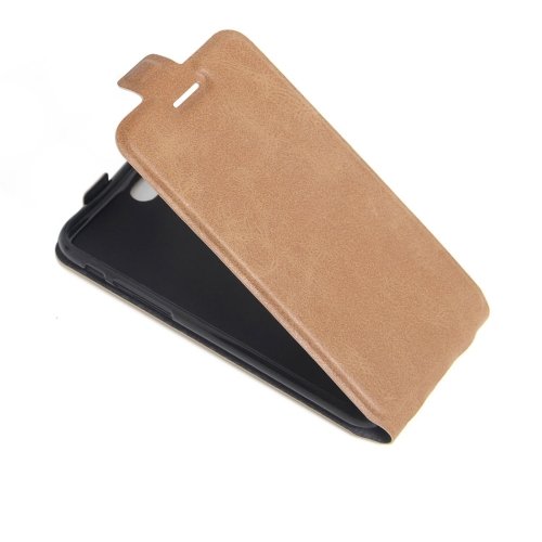 For iPhone 7 Brown Vertical Flip Leather Case with Card Slot & Photo Frame