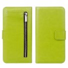 For iPhone 7 Green Separable Crazy Horse Zipper Wallet Flip Leather Case