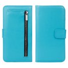 For iPhone 7 Blue Separable Crazy Horse Zipper Wallet Flip Leather Case