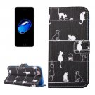For iPhone 7 Cats Pattern PU Leather Case with Holder, Card Slots & Wallet