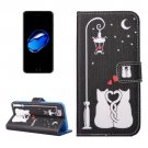 For iPhone 7 Cat lovers Pattern PU Leather Case with Holder, Card Slots & Wallet