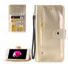 For iPhone 7 Gold TPU + PU Leather Case with Holder, Card Slots & Wallet