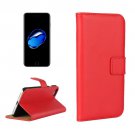For iPhone 7 Red Geniune Leather Case with Holder & Card Slots & Wallet
