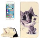 For iPhone 7 Smiling Cat Leather Case with Holder & Card Slots & Wallet