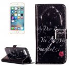 For iPhone 7 Red Lip Girl Leather Case with Holder & Card Slots & Wallet